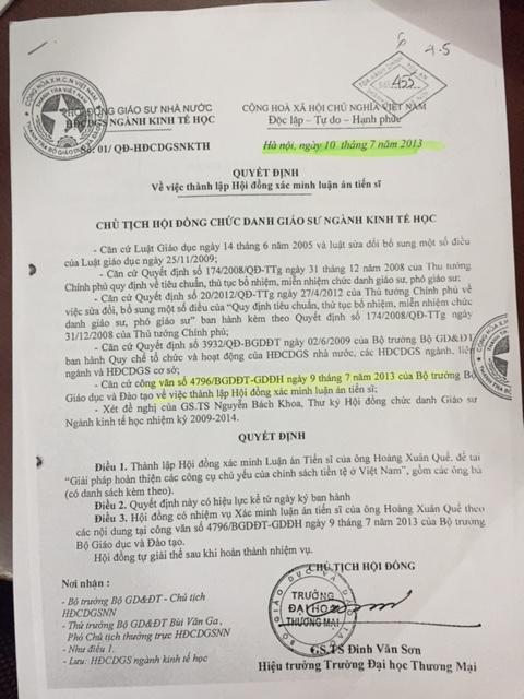 Vụ việc thu hồi bằng tiến sĩ của ông Hoàng Xuân Quế: Giải quyết cần thấu đáo, đúng pháp luật